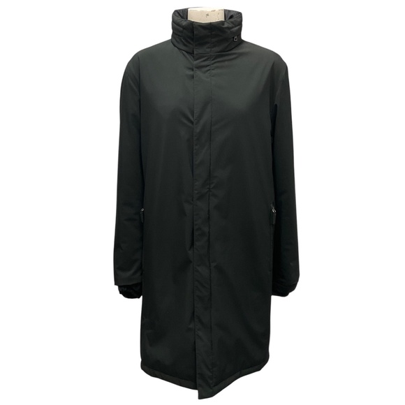 PRADA SPORT LINEA ROSSA BLACK 2012 LOGO PLAQUE REVERSIBLE MID LENGTH PUFFER COAT - Picture 4 of 11